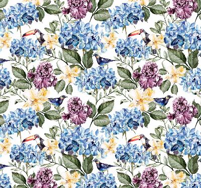 Rolgordijn verduisterend Toekans en bloemen