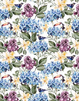 Rolgordijn verduisterend Toekans en bloemen