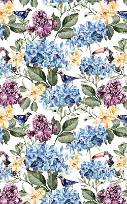 Rolgordijn verduisterend Toekans en bloemen