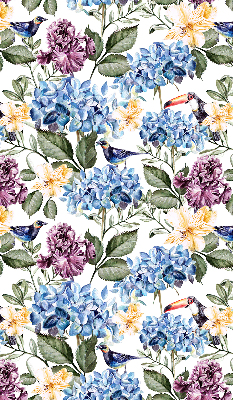 Rolgordijn verduisterend Toekans en bloemen