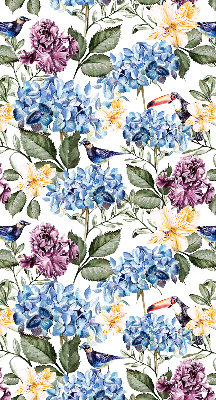 Rolgordijn verduisterend Toekans en bloemen