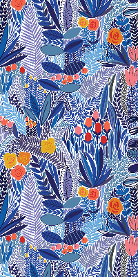 Rolgordijn voor het raam Kleurrijke planten