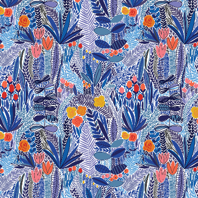 Rolgordijn voor het raam Kleurrijke planten