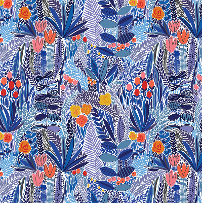 Rolgordijn voor het raam Kleurrijke planten