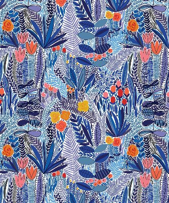 Rolgordijn voor het raam Kleurrijke planten