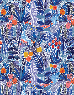 Rolgordijn voor het raam Kleurrijke planten