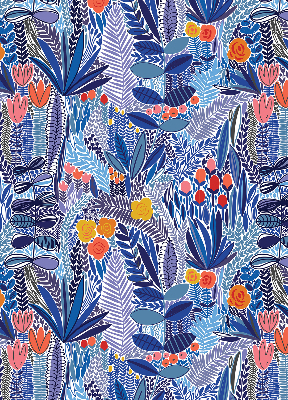 Rolgordijn voor het raam Kleurrijke planten