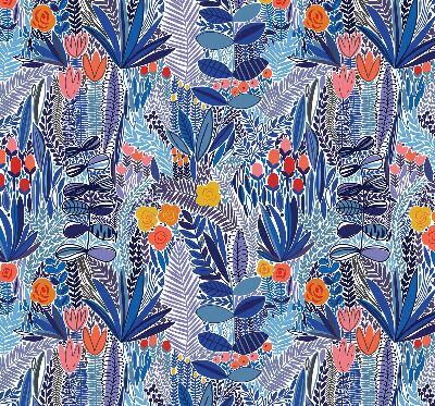 Rolgordijn voor het raam Kleurrijke planten