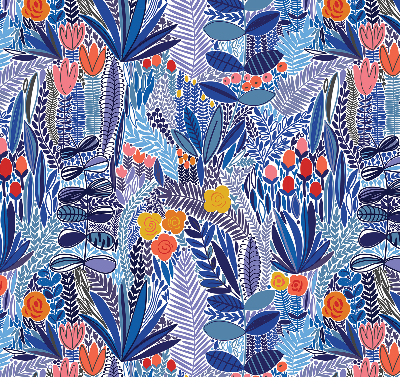 Rolgordijn voor het raam Kleurrijke planten