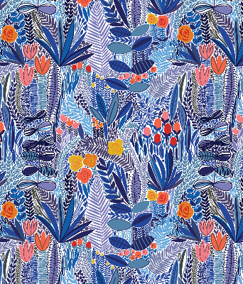 Rolgordijn voor het raam Kleurrijke planten