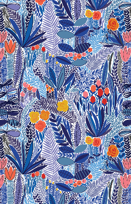 Rolgordijn voor het raam Kleurrijke planten