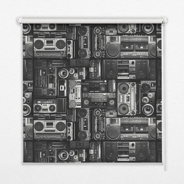 Rolgordijn voor het raam Radioluidsprekers