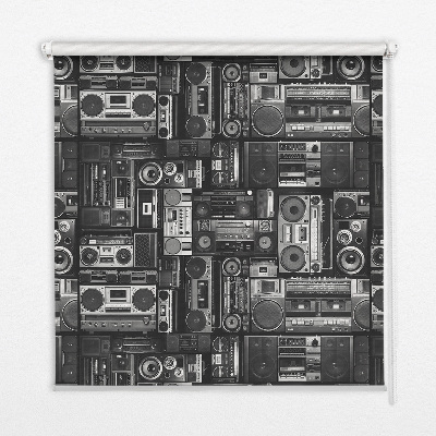 Rolgordijn voor het raam Radioluidsprekers