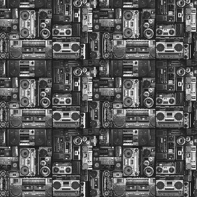 Rolgordijn voor het raam Radioluidsprekers