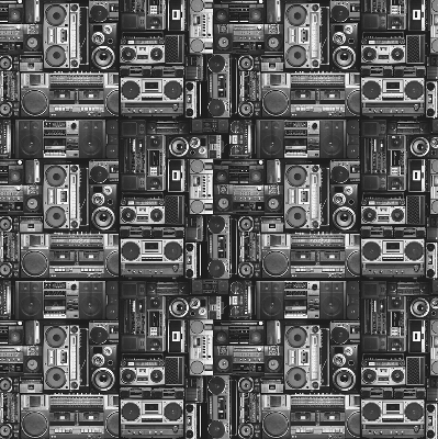 Rolgordijn voor het raam Radioluidsprekers