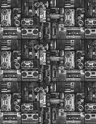 Rolgordijn voor het raam Radioluidsprekers