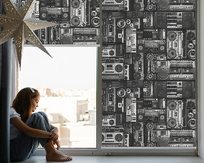 Rolgordijn voor het raam Radioluidsprekers