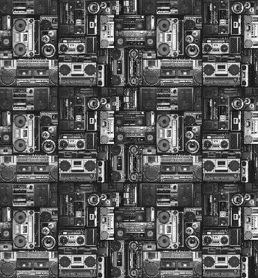 Rolgordijn voor het raam Radioluidsprekers