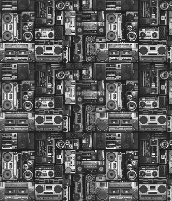 Rolgordijn voor het raam Radioluidsprekers