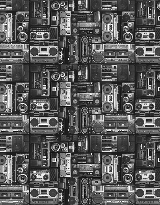 Rolgordijn voor het raam Radioluidsprekers