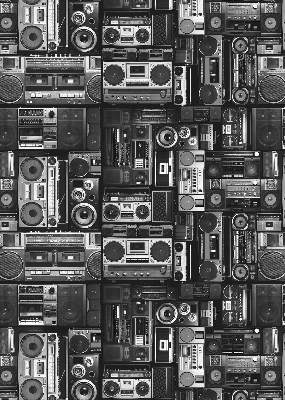 Rolgordijn voor het raam Radioluidsprekers