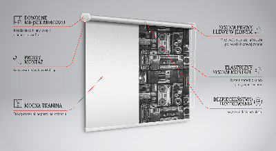 Rolgordijn voor het raam Radioluidsprekers