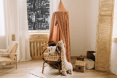 Rolgordijn voor het raam Radioluidsprekers