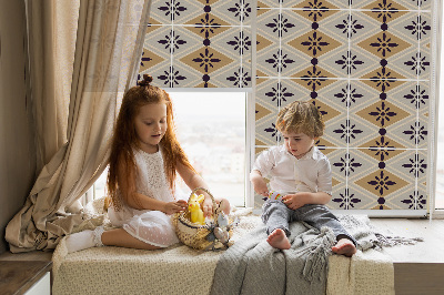 Rolgordijn verduisterend Bloem in een ruit