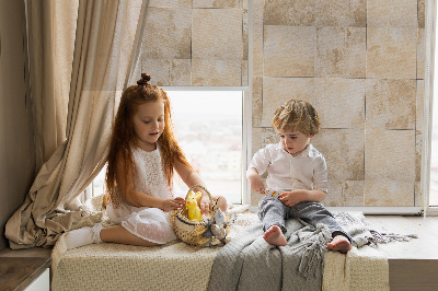 Rolgordijn voor het raam Tegels