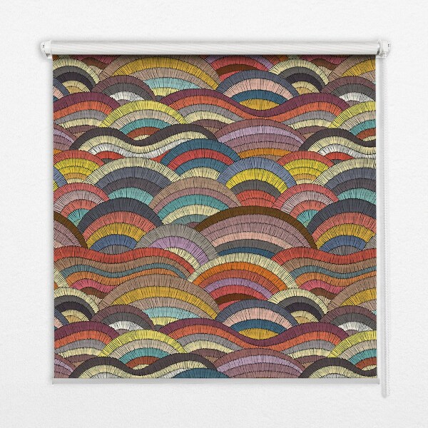 Rolgordijn verduisterend Golven en halve cirkels