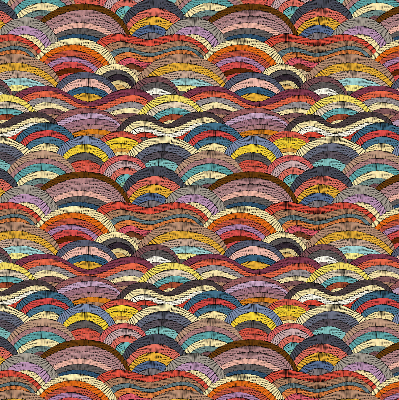 Rolgordijn verduisterend Golven en halve cirkels