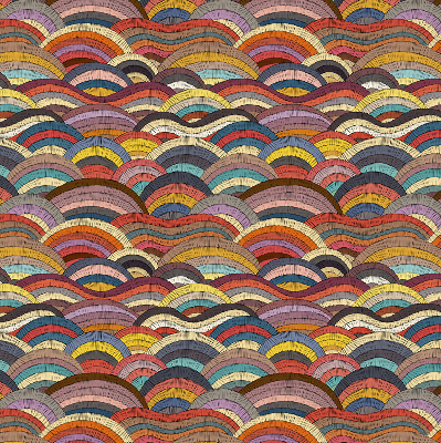 Rolgordijn verduisterend Golven en halve cirkels