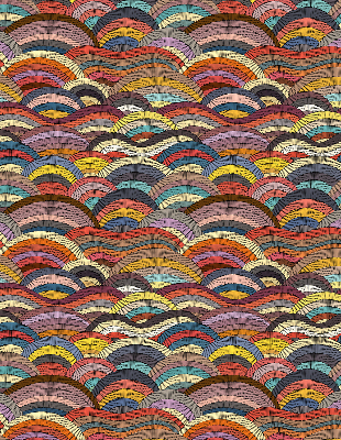 Rolgordijn verduisterend Golven en halve cirkels