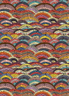 Rolgordijn verduisterend Golven en halve cirkels