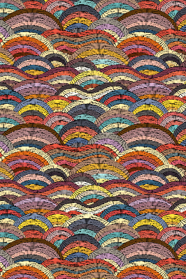 Rolgordijn verduisterend Golven en halve cirkels