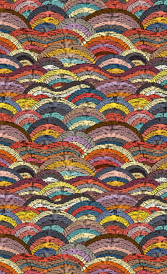 Rolgordijn verduisterend Golven en halve cirkels