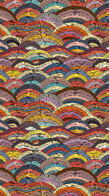 Rolgordijn verduisterend Golven en halve cirkels