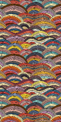 Rolgordijn verduisterend Golven en halve cirkels