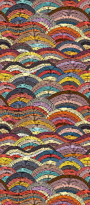 Rolgordijn verduisterend Golven en halve cirkels