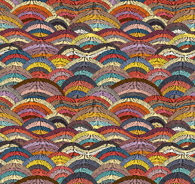 Rolgordijn verduisterend Golven en halve cirkels