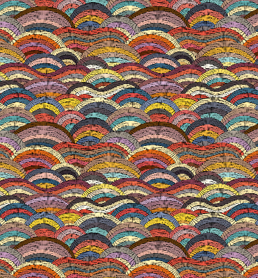 Rolgordijn verduisterend Golven en halve cirkels