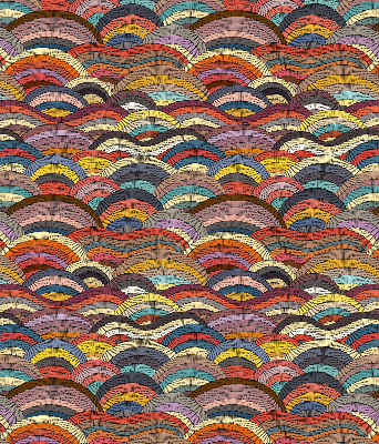 Rolgordijn verduisterend Golven en halve cirkels