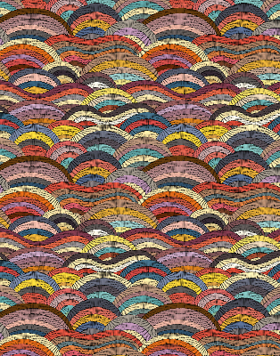 Rolgordijn verduisterend Golven en halve cirkels