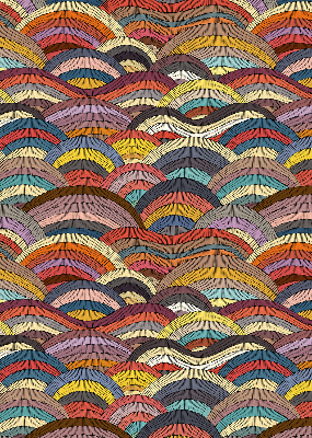 Rolgordijn verduisterend Golven en halve cirkels