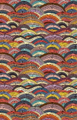 Rolgordijn verduisterend Golven en halve cirkels