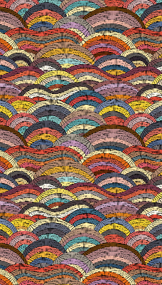 Rolgordijn verduisterend Golven en halve cirkels