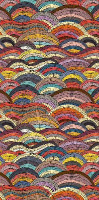 Rolgordijn verduisterend Golven en halve cirkels