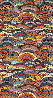 Rolgordijn verduisterend Golven en halve cirkels