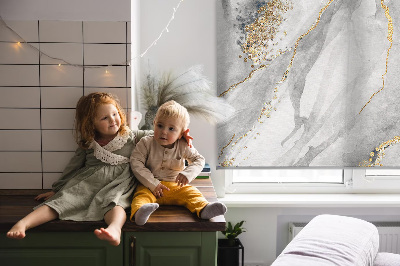 Rolgordijn voor het raam Grijs marmer