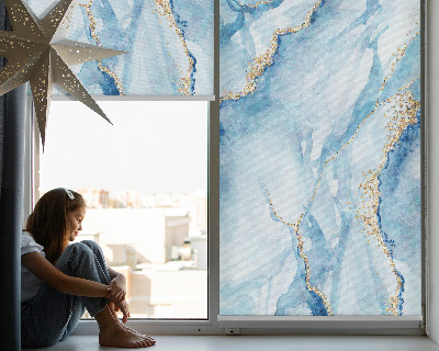 Rolgordijn voor het raam Blauwe marmer